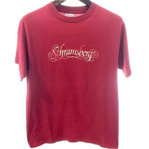 Schramsberg T-shirt Vintage USA Made Red M Single Stitch
